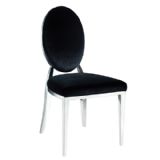 Trixy Black Velvet Oval Back Dining Chair